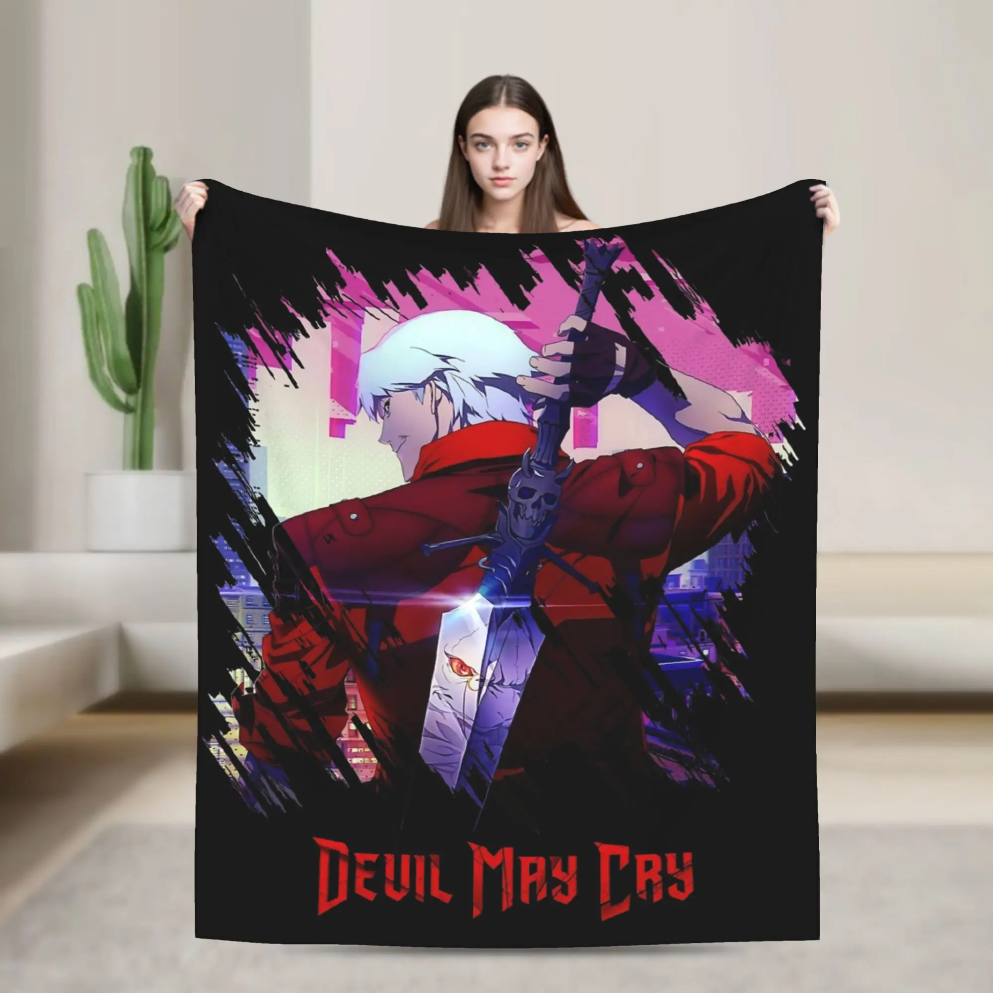 Super Soft Devils May-Cry 3 Throw Blanket Premium Fleece Flannel Lightweight  Bed Blanket Cozy Plush Bedspread All Season Use