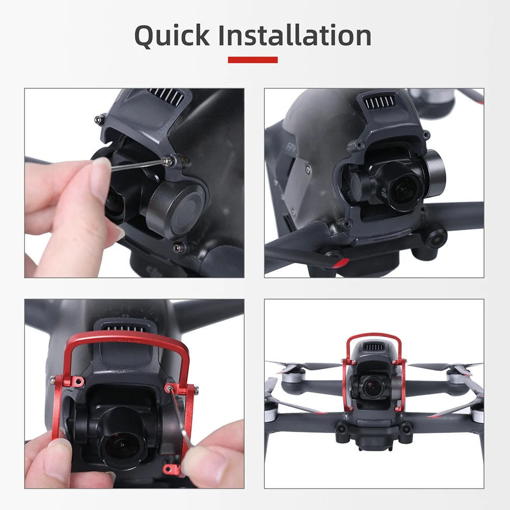 Aluminum Alloy Pan/Tilt Lens Protects the Bumper Against Collision for FPV,for Fpv Accessories,Black