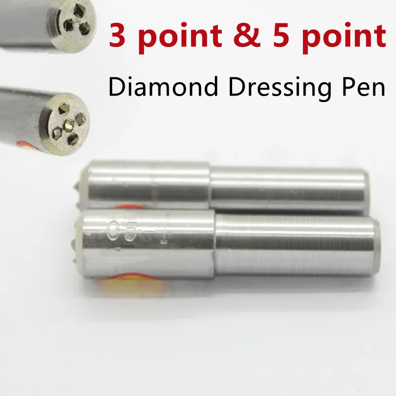 1PC 3 Point 5 Diamond Dressing Pen Tapered Tip Diamond Dresser For Grinding Wheel Grinder Abrasive Tool Repair Sharpener