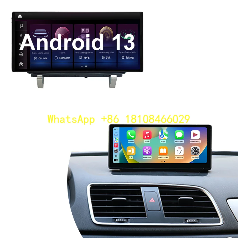 

Беспроводной Carplay Auto Android13 для AUDI Q3 2013-2018 10,25 "Signcomm автомобильный плеер мультимедийный GPS-навигатор экран 8-ядерный Wi-Fi 4G