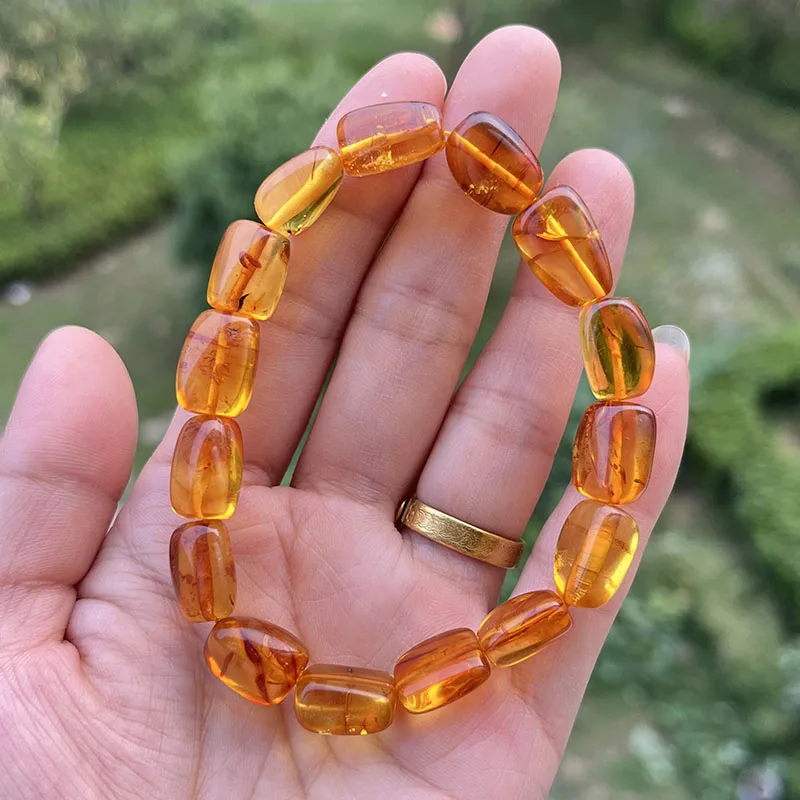 Yoowei 100% Echtes Bernstein-Armband für Unisex, Echte Schwarze Perlen, Unregelmäßiger Natürlicher Pflanzlicher Medizinischer Heilschmuck, Geschenk, Großhandel – Detail 10