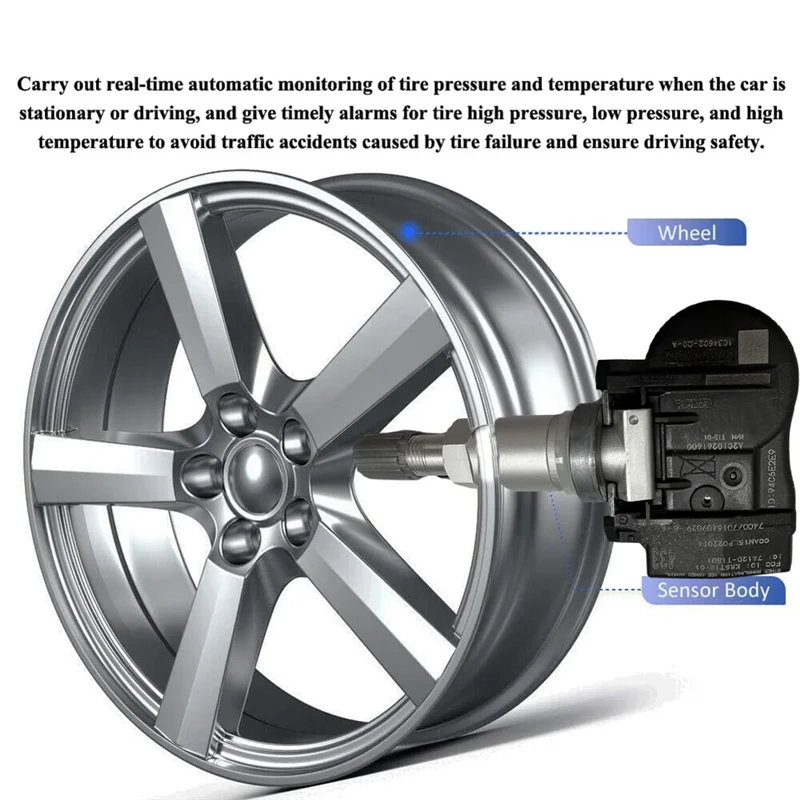 

NEW-For Tesla Model 3 Model S X 2015-2022 4Pcs Car TPMS Tire Pressure Sensor 103460200A 1034602-00-A 433MHZ Tyre Sensor
