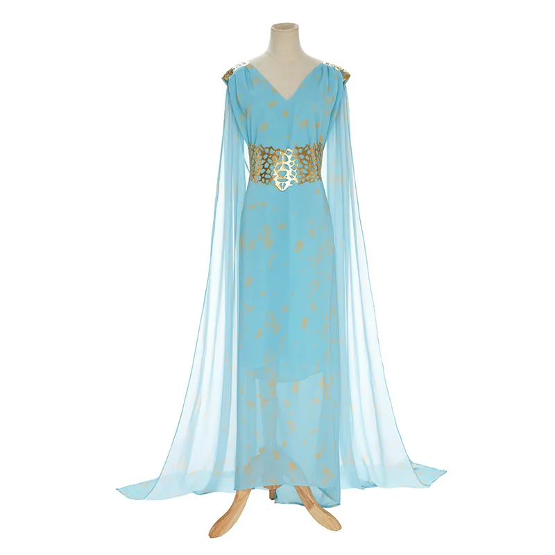 Women Daenerys Cosplay Halloween Costume Tv&Movie Role Play Fancy Long Dress for Male Party Carnival
