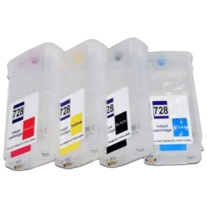 

130ML Empty Refillable Ink Cartridge With Chip For HP 728 T730 T830 Printer F9J68A F9J67A F9J66A F9J65A