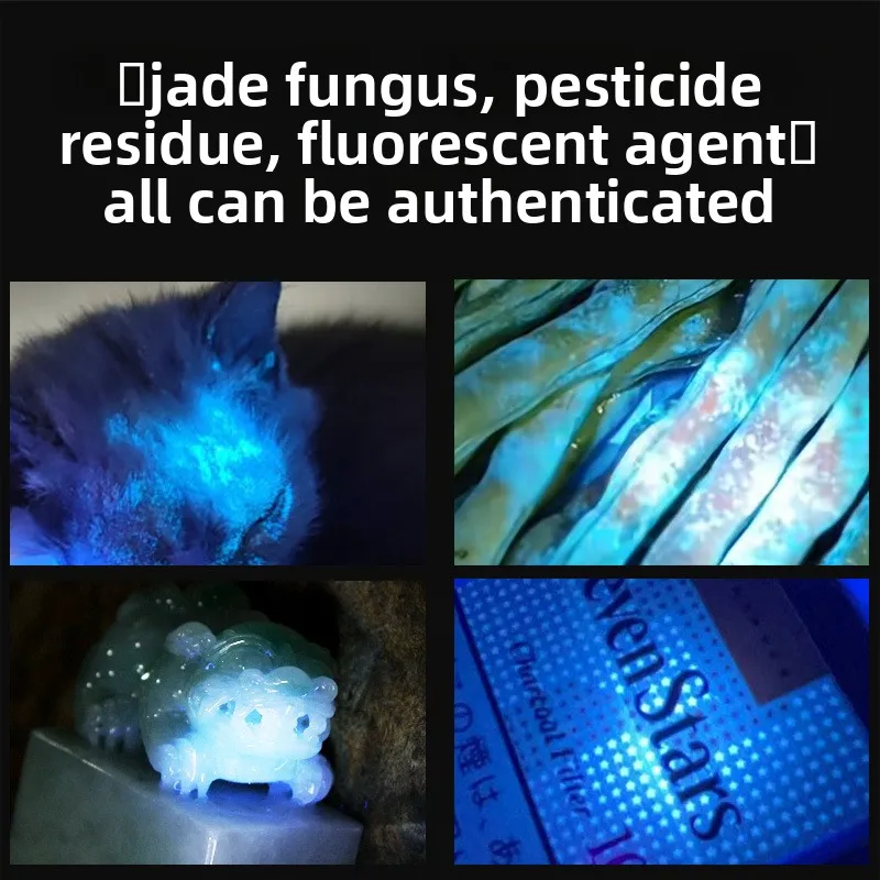 Purple light identification special ultraviolet flashlight  identification jadeite banknote inspection pen fluorescent UV lamp view 2