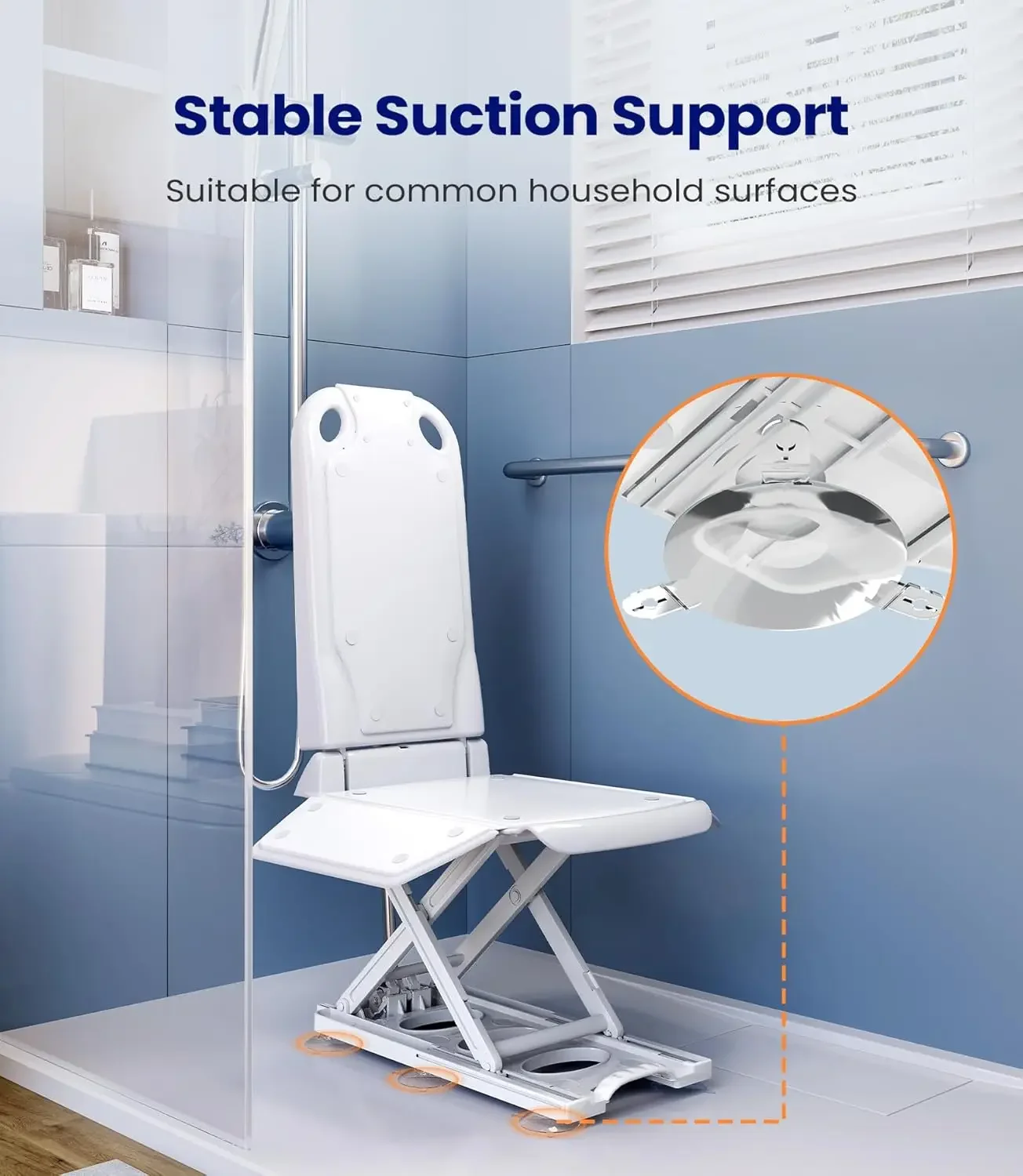 كرسي رفع الحمام الكهربائي لكبار السن، ارفع من الأرض، سعة الوزن 300 رطل (أبيض)