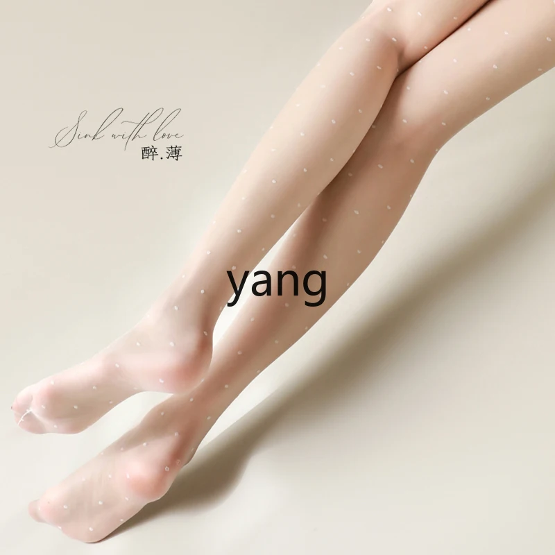 LMM polka dot black stockings women's ultra-thin all-invisible summer meat-permeable anti-silk bare-leg artifact