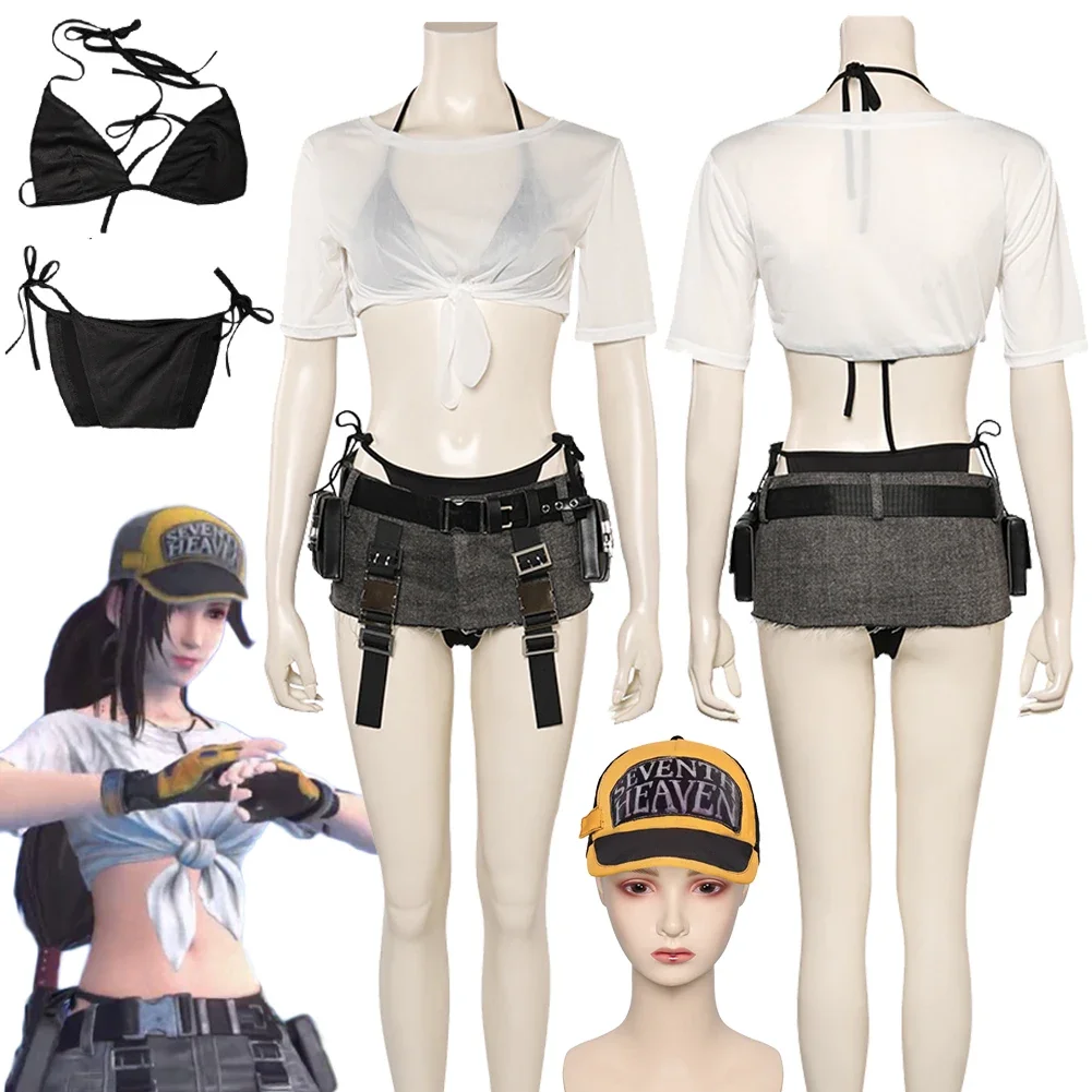 

Tifa Lockhart Cosplay Fantasy Beachwear Beach Suit Anime Game Final Fantasy Ⅶ Costume Disguise Adult Women Fantasia Outfits