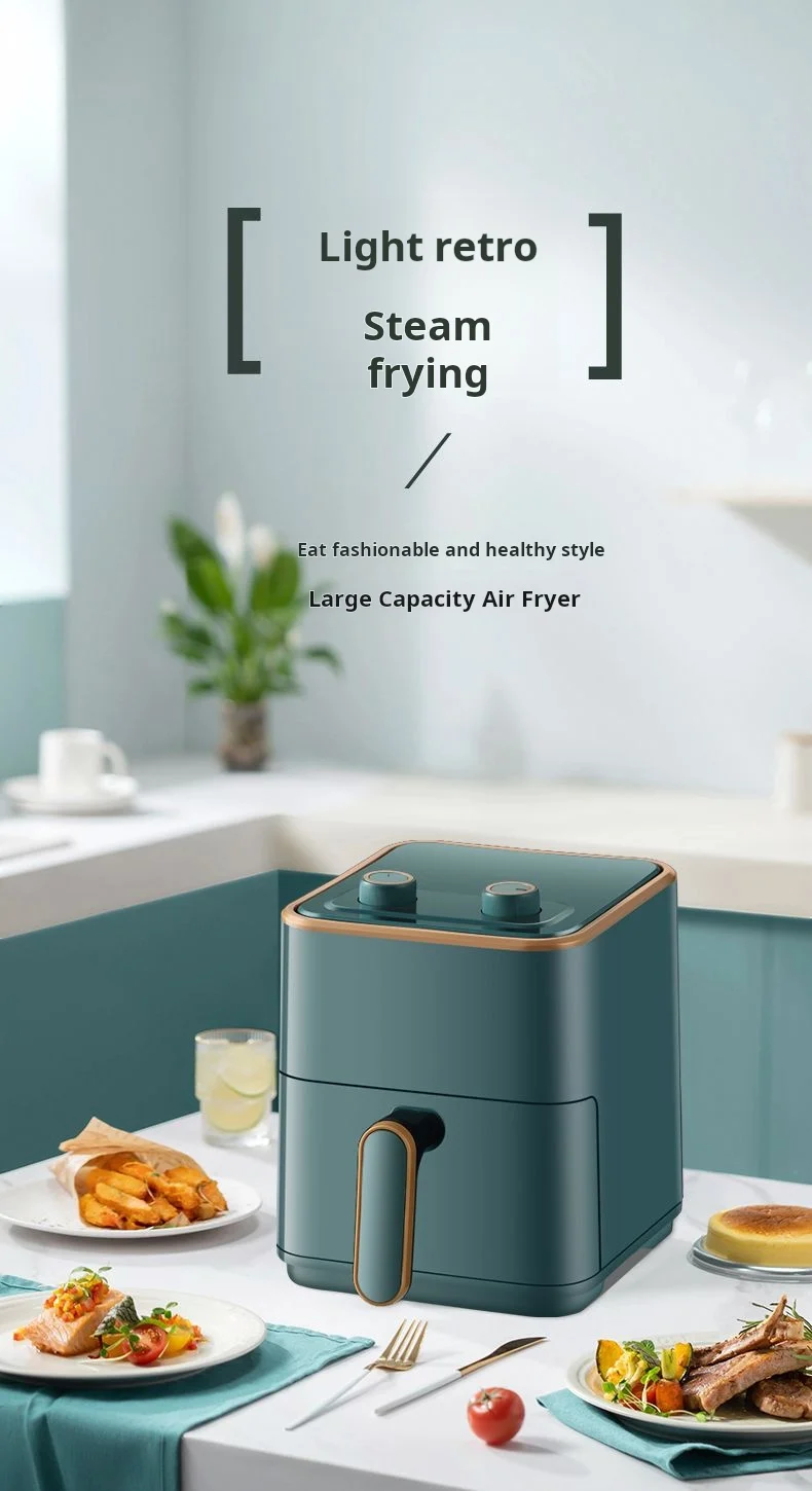 Air fryer, no flip, home large capacity, multifunctional, fully automatic, metal inner cavity, oil-free oven integrated