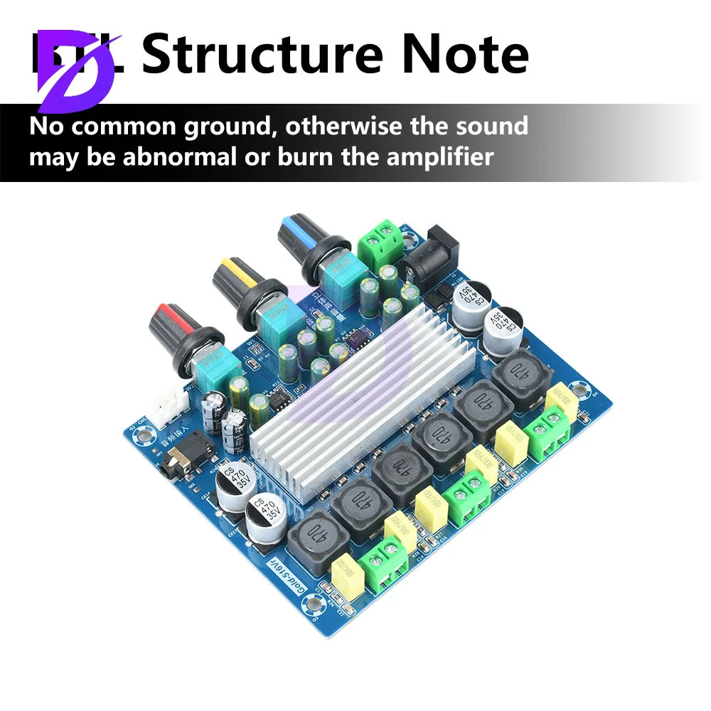 Плата стерео двухканального усилителя постоянного тока 8-24 В, 50 Вт * 2 + 100 Вт TPA3116, 2,1-канальный модуль аудиоусилителя класса D
