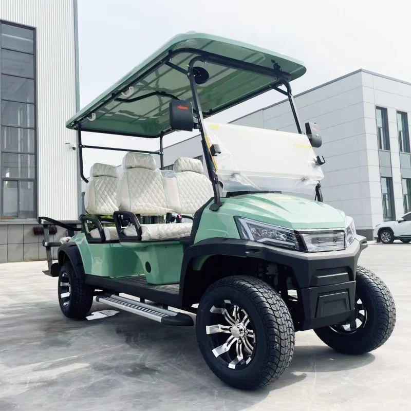

Off-Road Golf Car For Farmers & Hunters Electric Golf Cart Caddy Stand With Club Tubes & Bag Strap Foot Pedal Seat With Headrest