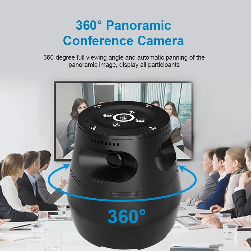 Câmera panorâmica Anywii 360 Câmera de rastreamento automático global Câmera de conferência de rastreamento automático Ai Webcam