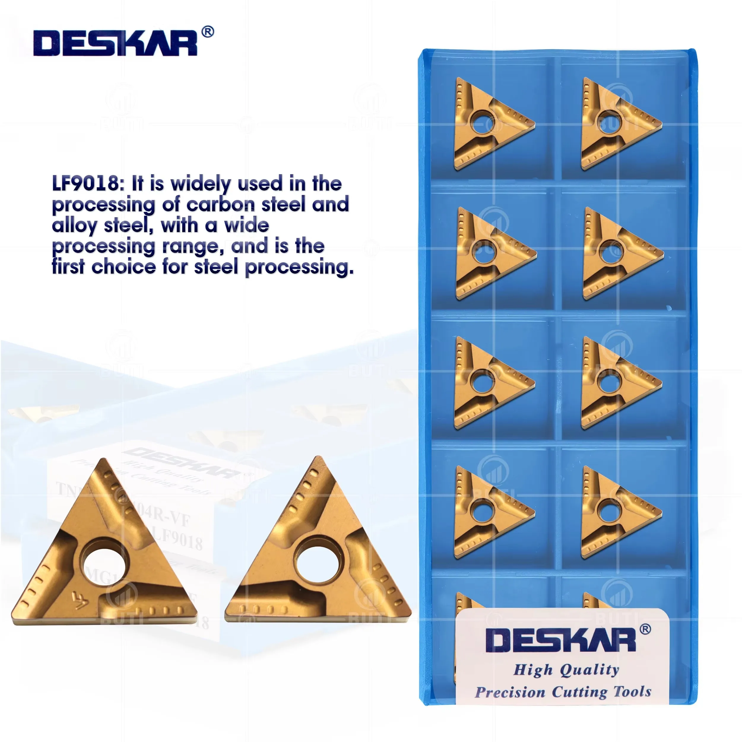 

DESKAR 100% Original Turning Inserts TNMG160404/TNMG60408R-VF L-VF LF9018 CNC Lathe Steel Parts Processing External Turning Tool