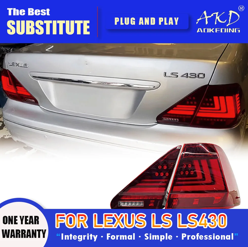 AKD Tail Lamp for Lexus LS LS430 LED Taillight 2000-2005 LS600 LS460 LS430  Rear Fog Brake Turn Signal Automotive Accessories