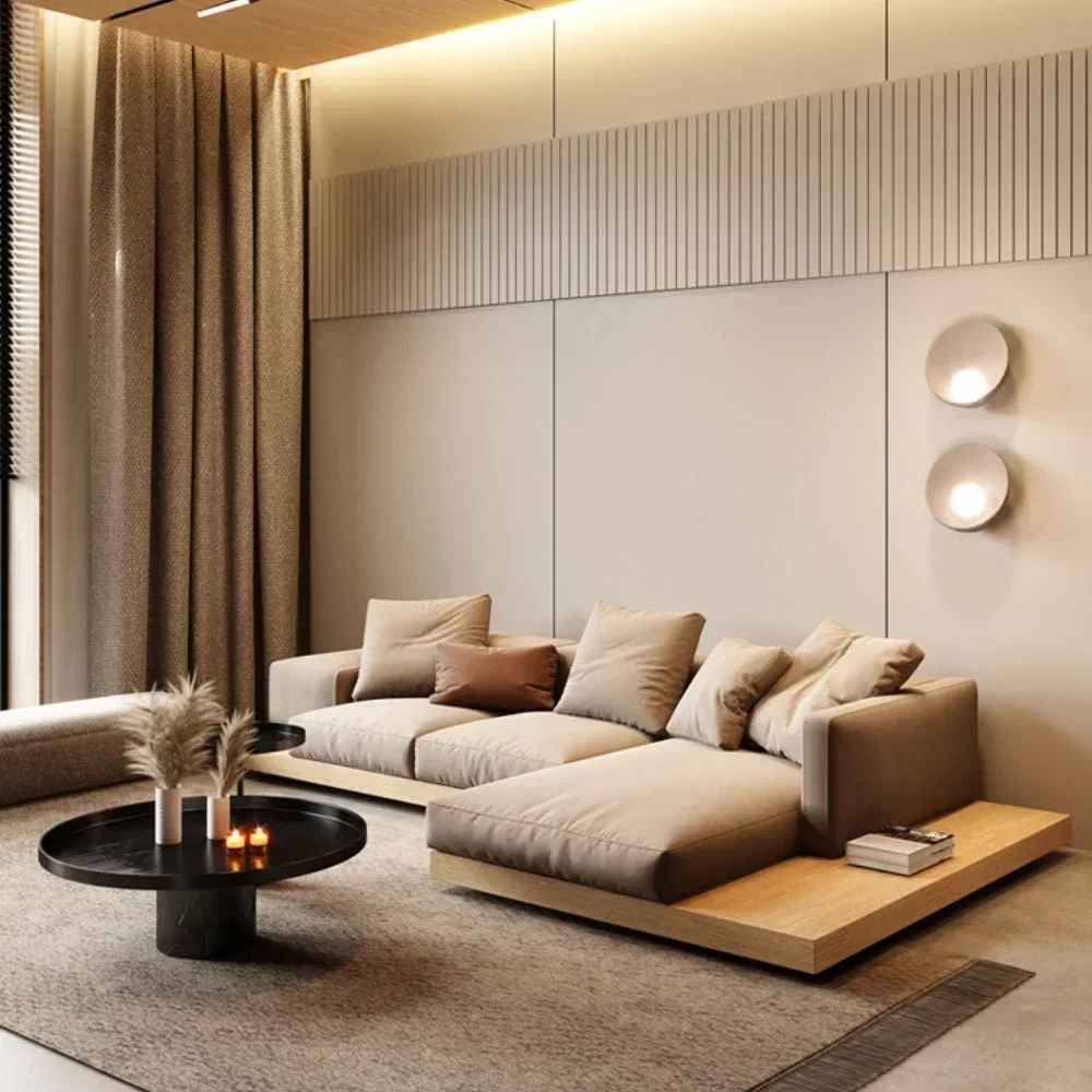 

Sili Style Fabric Sofa Modern Minimalist Living Room Log Cream Style