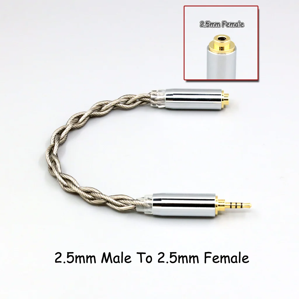 99 % reines Silber + Graphen versilbertes Schild-Kopfhörerkabel für 4,4 mm, 3,5 mm, 2,5 mm XLR 6,35 mm Stecker auf Buchse, Adapter-Konverter – Detail 16