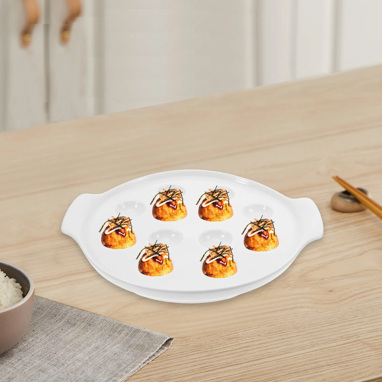 

Ceramic Escargot Dish French Style Baking Plate with Groove Design for Even Cooking Serve Snail Shrimp Olive At Gatherings