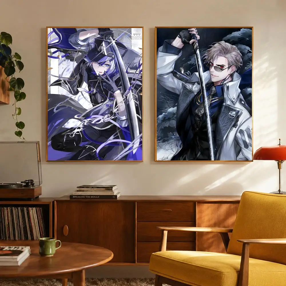 Historical Anime Touken Ranbu Poster Digital Solvent Print Waterproof PP Fade-Resistant Wall Art Room Decor Gift