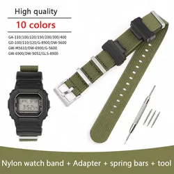 Nylon Strap for Casio G-Shock GA-110/120/200/400/700 GD-100/120 DW-5600 DW-6900 GW-M5610 Modified Adapter Watch Band Accessories