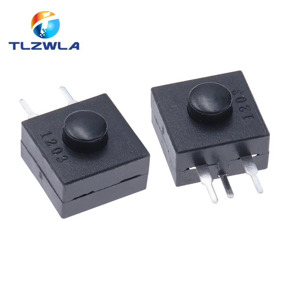 10PCS Headlamp Flashlight Head Light 213WD side switch 12x12mm DC 30V 1A 3pins Straight Feet Push Button Switch ON-OFF-ON