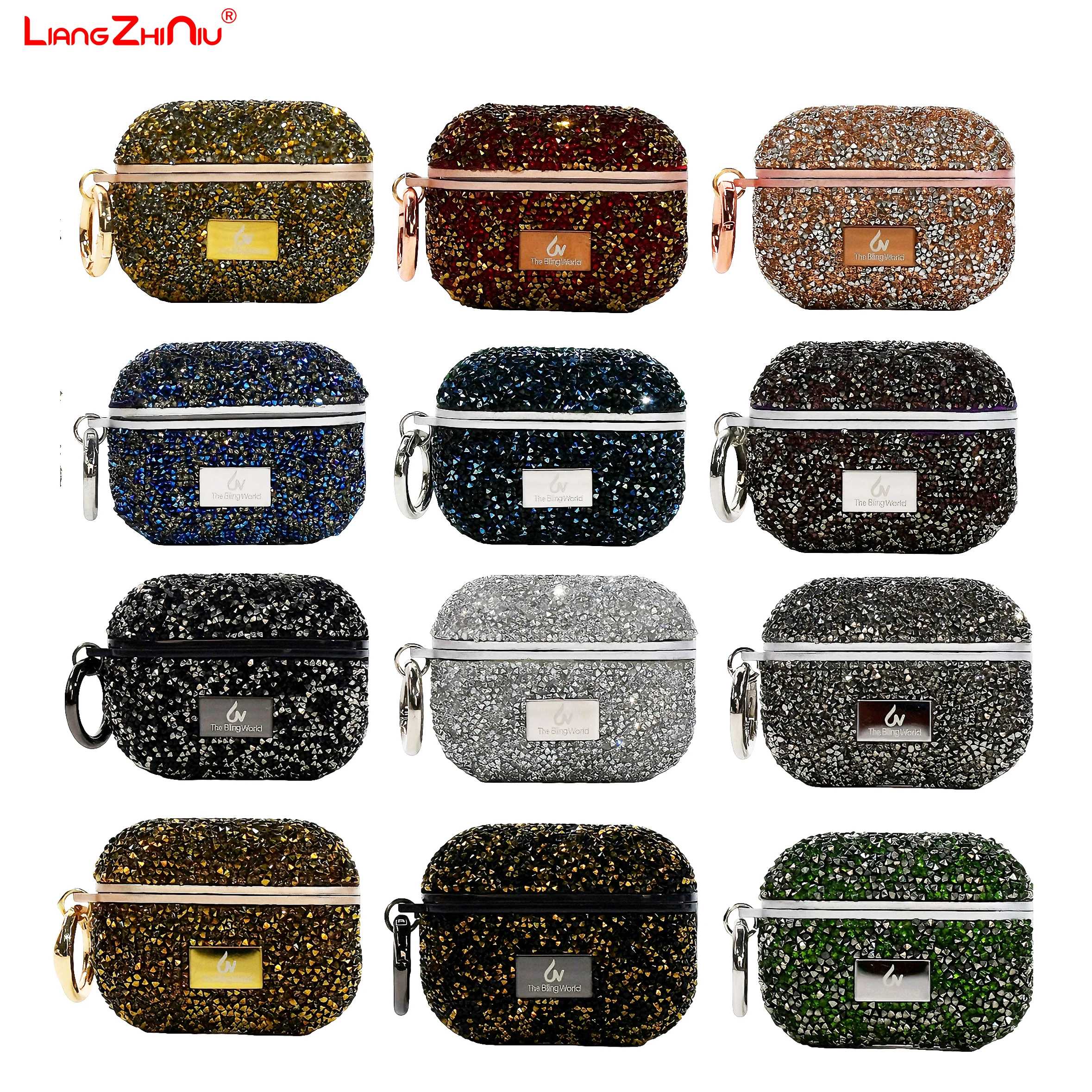 Luxury Rhinestone Bling For Apple Airpods 4 Case Bling 1 2 3 Protective Wireless Earphone Cover For Air Pods Pro 2nd Glitter Box