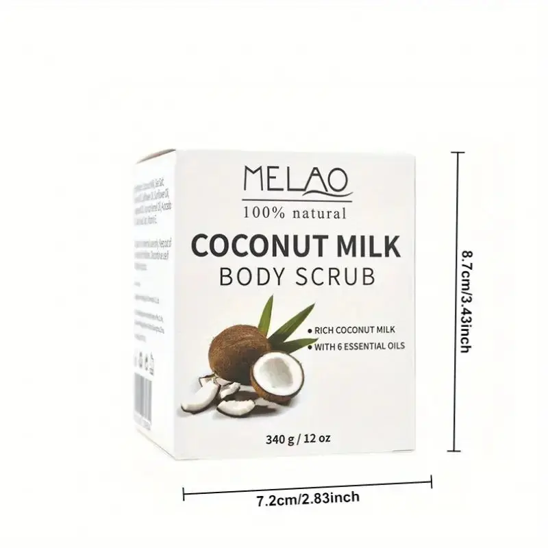 Melao Coconut Milk Body Scrub 340G - , All Skin Types, Firming & Exfoliating Personal Care Scrub For Cleansing And Moisturizing