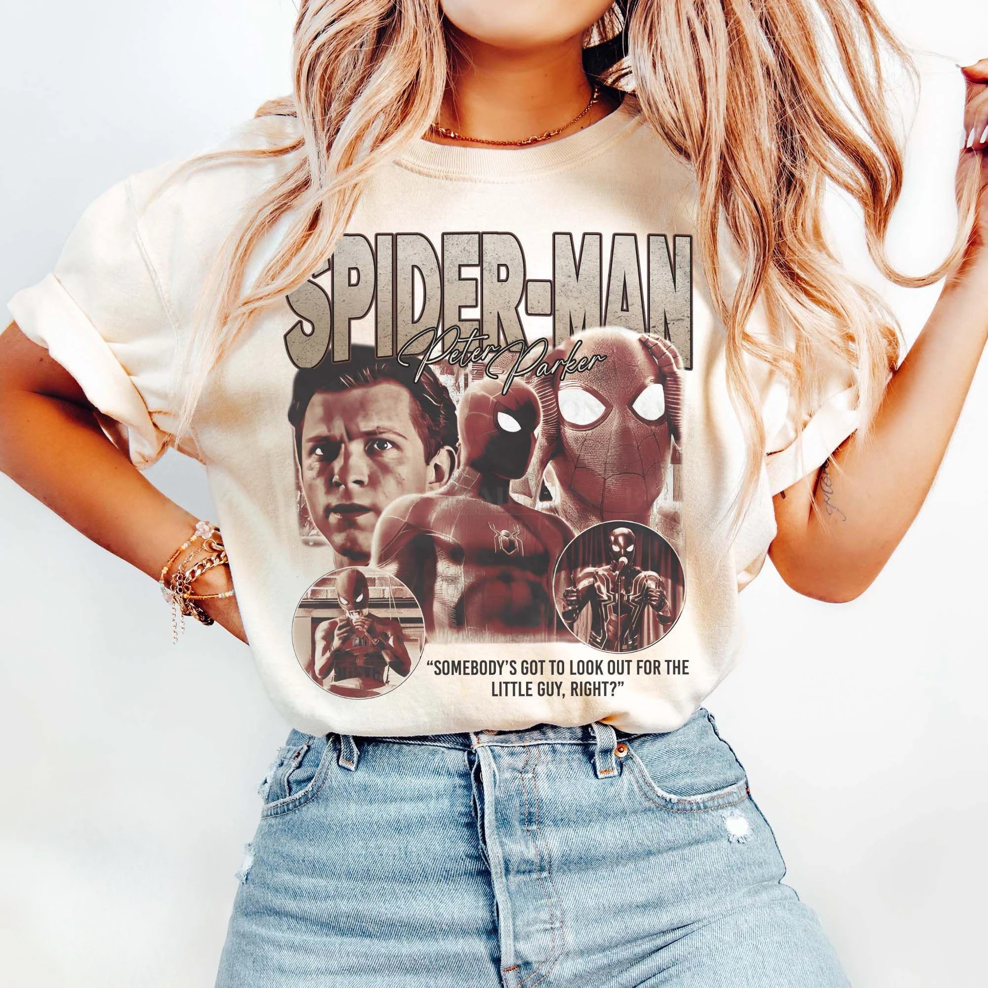 قميص الرجل العنكبوت كبير الحجم قميص توم هولاند بيتر باركر قميص توم هولاند قميص سبايدر مان ديزني وورلد أفنجرز ويب سليينجرز تي شيرت