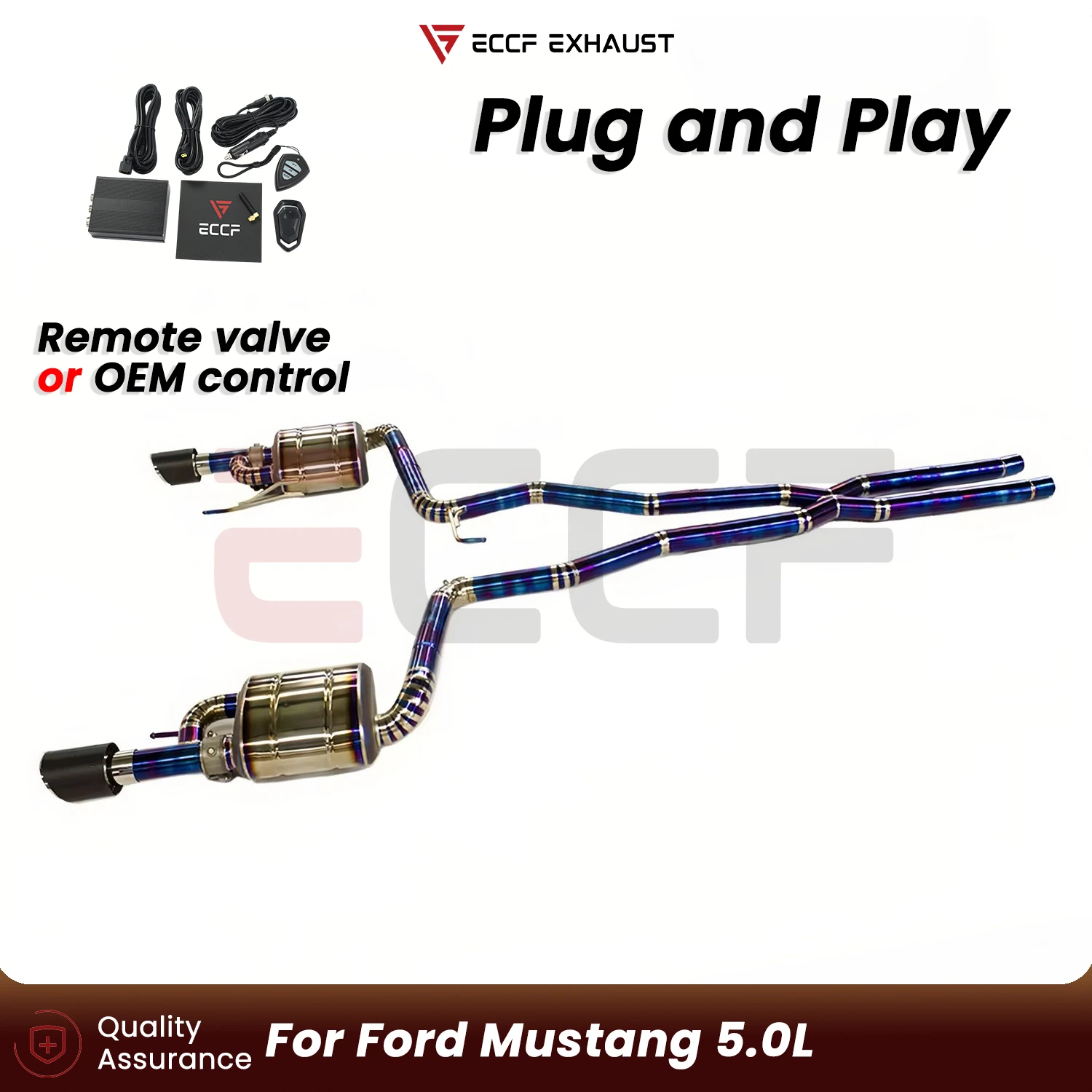 Aggressive Exhaust Sound Titanium Catback Exhaust For Ford Mustang 5.0L Plug and Play Performance Upgrade