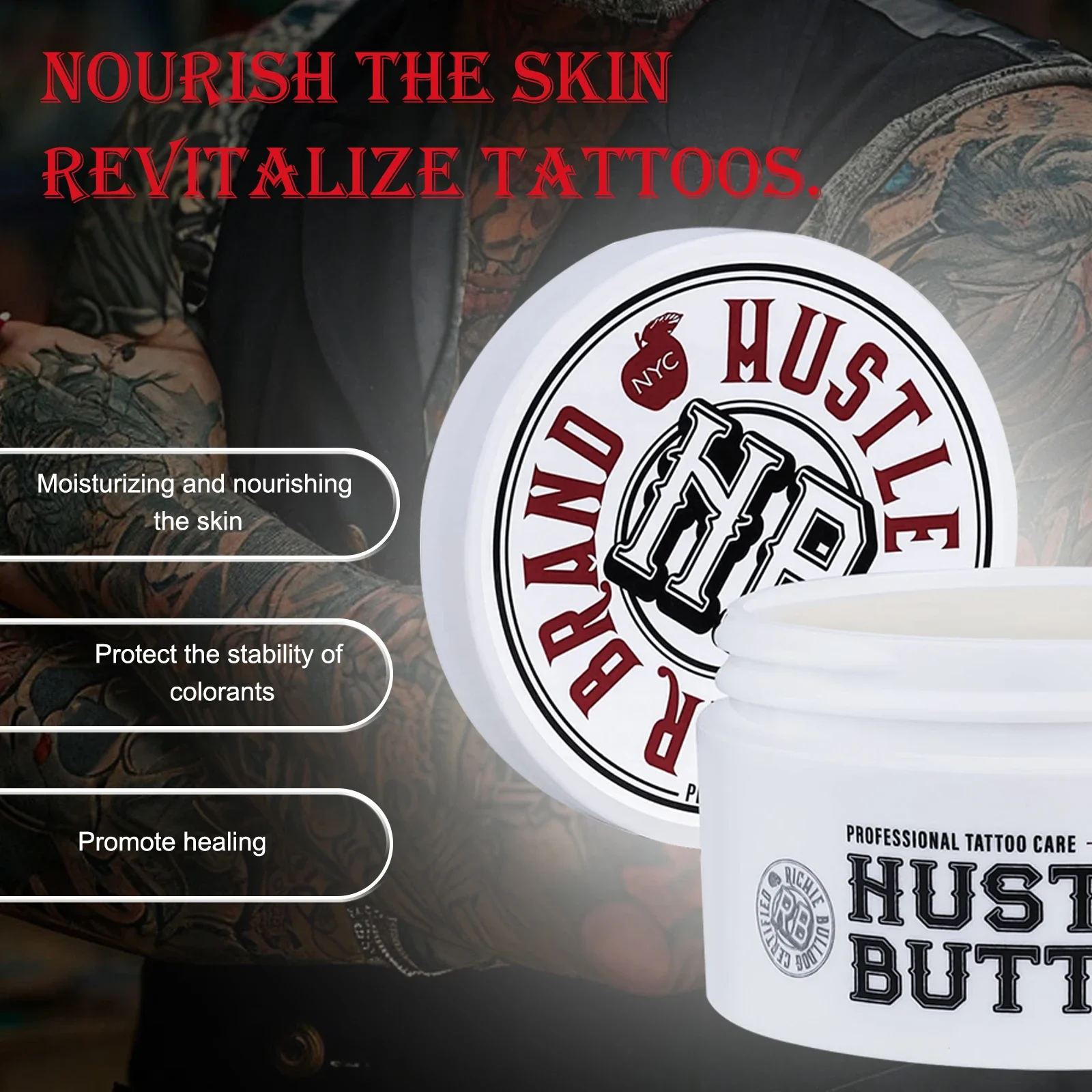 1 قطعة زبدة الرعاية اللاحقة للوشم مع المكونات الطبيعية بلسم حبر الوشم تعزيز اللون القديم والجديد كريم مرطب الوشم