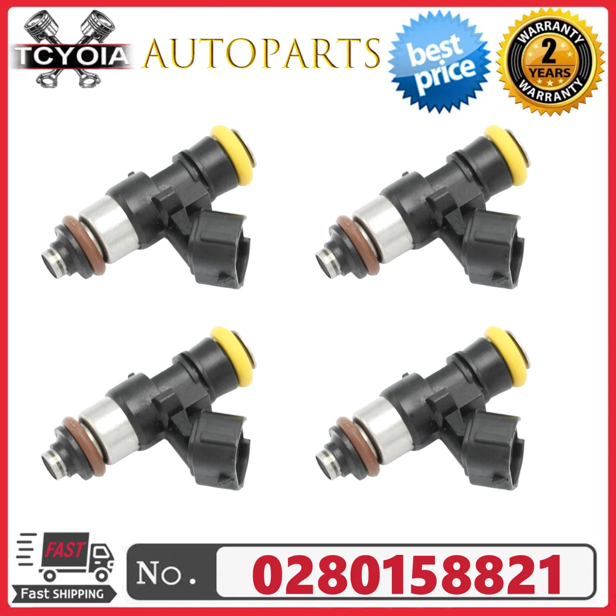 

4Pcs High Impedance Fuel Injectors 0280158821 210lb 2200cc EV14 for HONDA CIVIC Acura TSX K24 2.4L NGI-2-K NG12