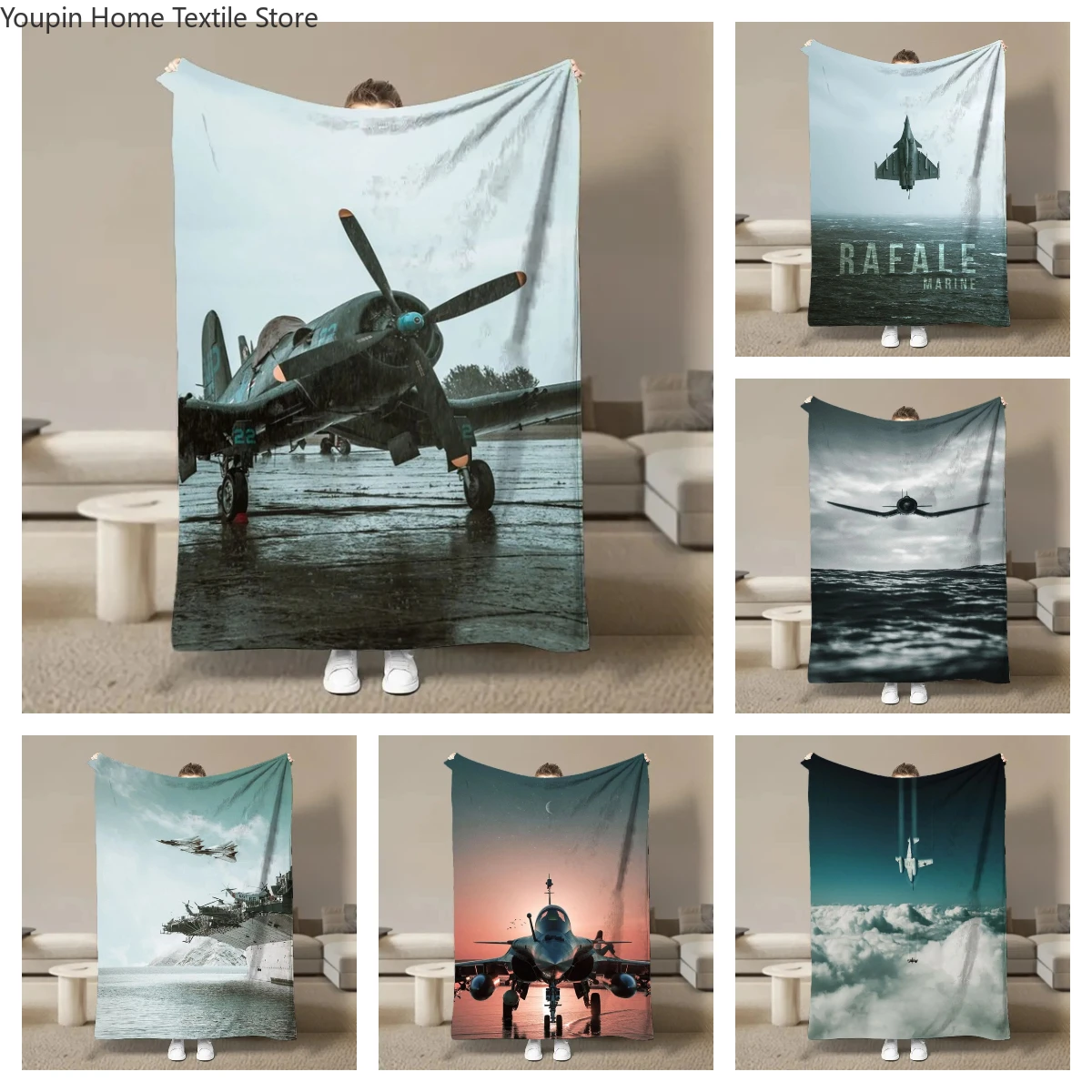

Warm Soft Vintage Planes Print Blanket Fluffy Children and Adults Sofa Plush Bedspread Picnic Throw Blanket for Sofa Bed Gifts