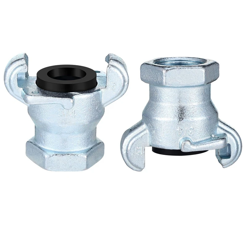 4 set NPT Iron Air Hose Fitting 2 Lug Universal Coupling Chicago Fitting per estremità femmina e maschio (3/4 pollici, estremità femmina) durevole