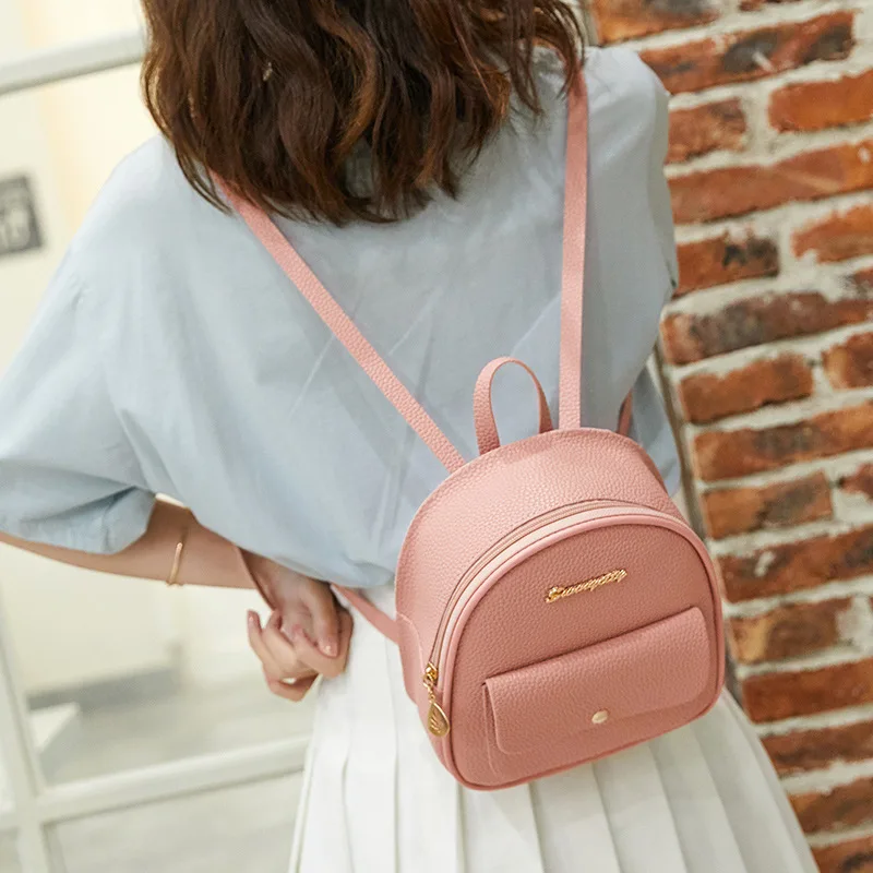 Women\'s bag 2024 new small fresh and cute letter mark backpack fashionable lychee pattern single shoulder oblique span small ba4