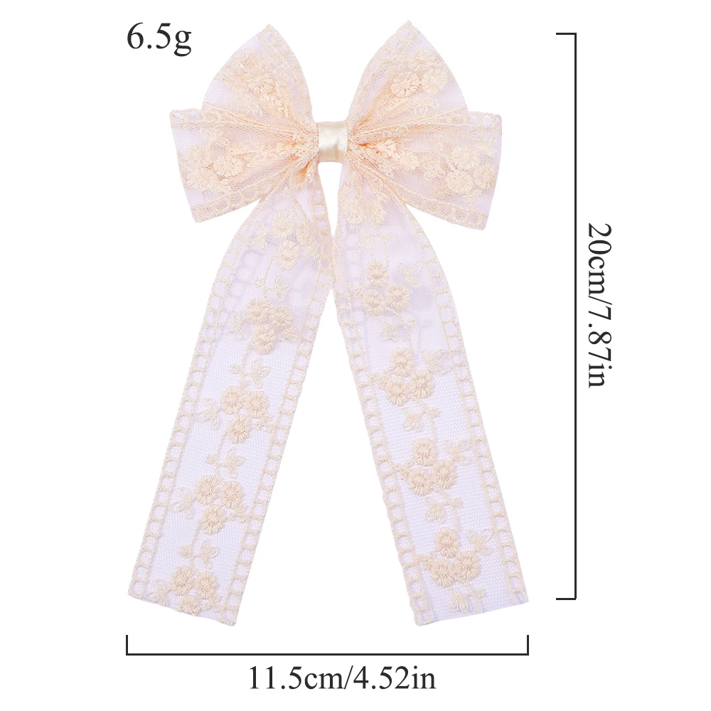 New Embroidery Hair Bows Lace Big Bows Hairclip Women Elegant Spring Clip Spring Summer Hair Accessories Women Barrettes