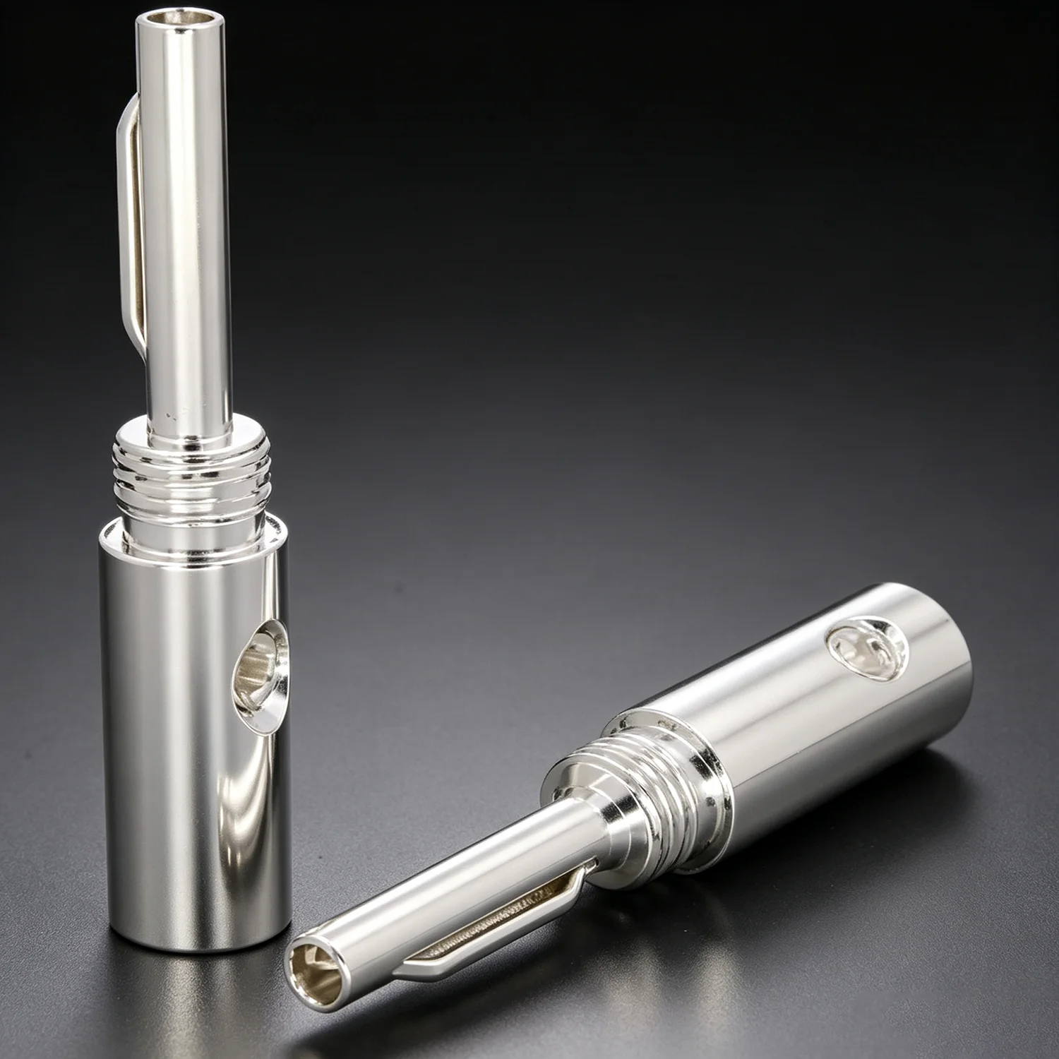 8pcs/lot High Quality Silver Plated Banana Plug Banana Adapter Silver Banana Connectors