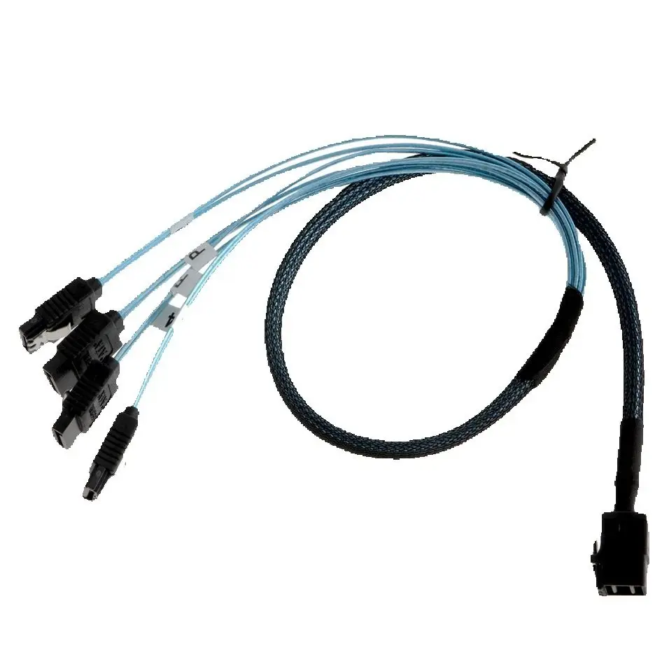 1M 0.5M HD Mini SAS 12G SFF-8643 To SATA Cable Adapter,Internal SFF 8643 Motherboard Controller To 4 SATA Hard Drive Converter