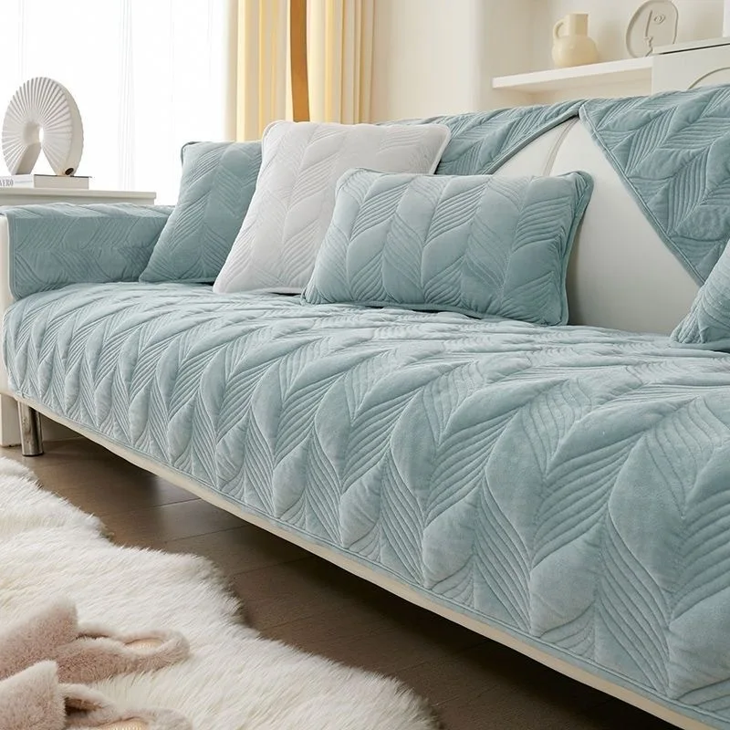 1pc Thick plush sofa cushion for autumn and winter  sofa cover with high-end feel  anti slip and simple design