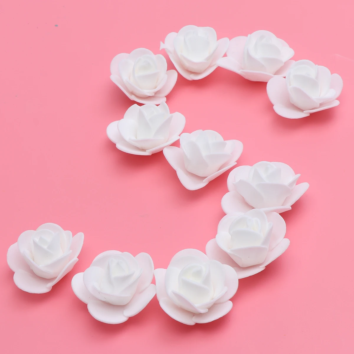 

100pcs Foam Artificial Rose Lifelike Fake Wedding Bouquet Cake Decor Home Accessories Reusable Romantic for Party