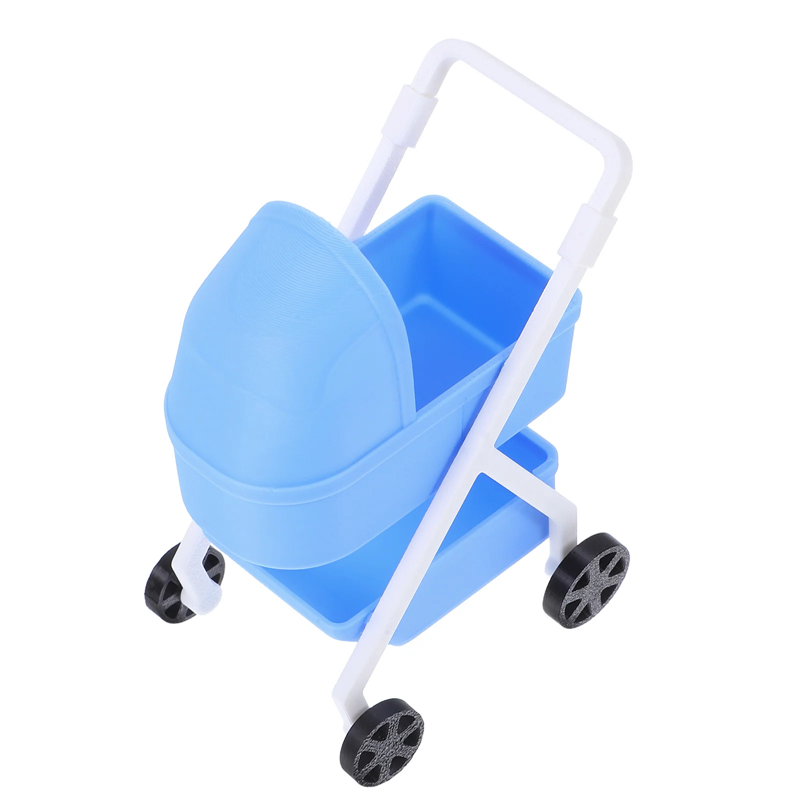 Stroller Realistic Dollhouse Decor For Kids Roleplay Lightweight Plastic Carrier Compatible With Small Furniture