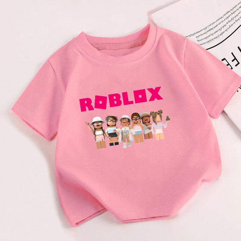 Hot Roblox Children T Shirt Girl Boy Summer Clothes Baby Cotton Tee Shirts Print Short Sleeve Kid Tops Toddler Anime Tees Gift