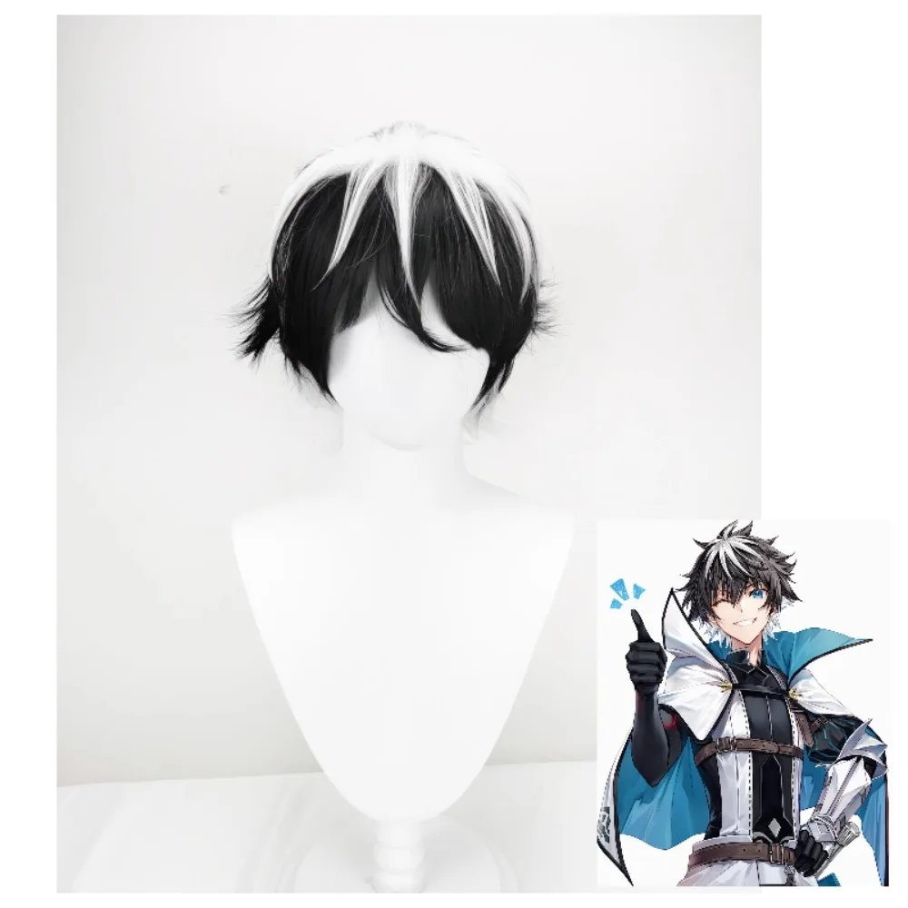 

Fate Charlemagne Cosplay Wig Heat Resistant Fiber Black White Anime Costume Hair