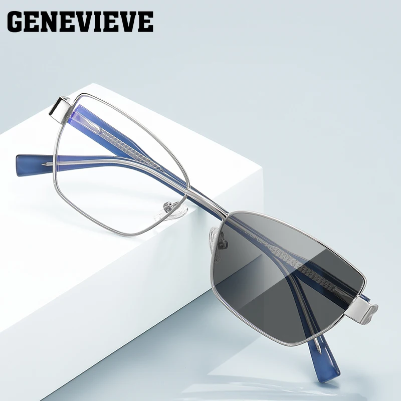 

GENEVIEVE Новая мода геометрический дизайн простые фотохромные очки для чтения с защитой от синего света настраиваемые по рецепту PFD3168