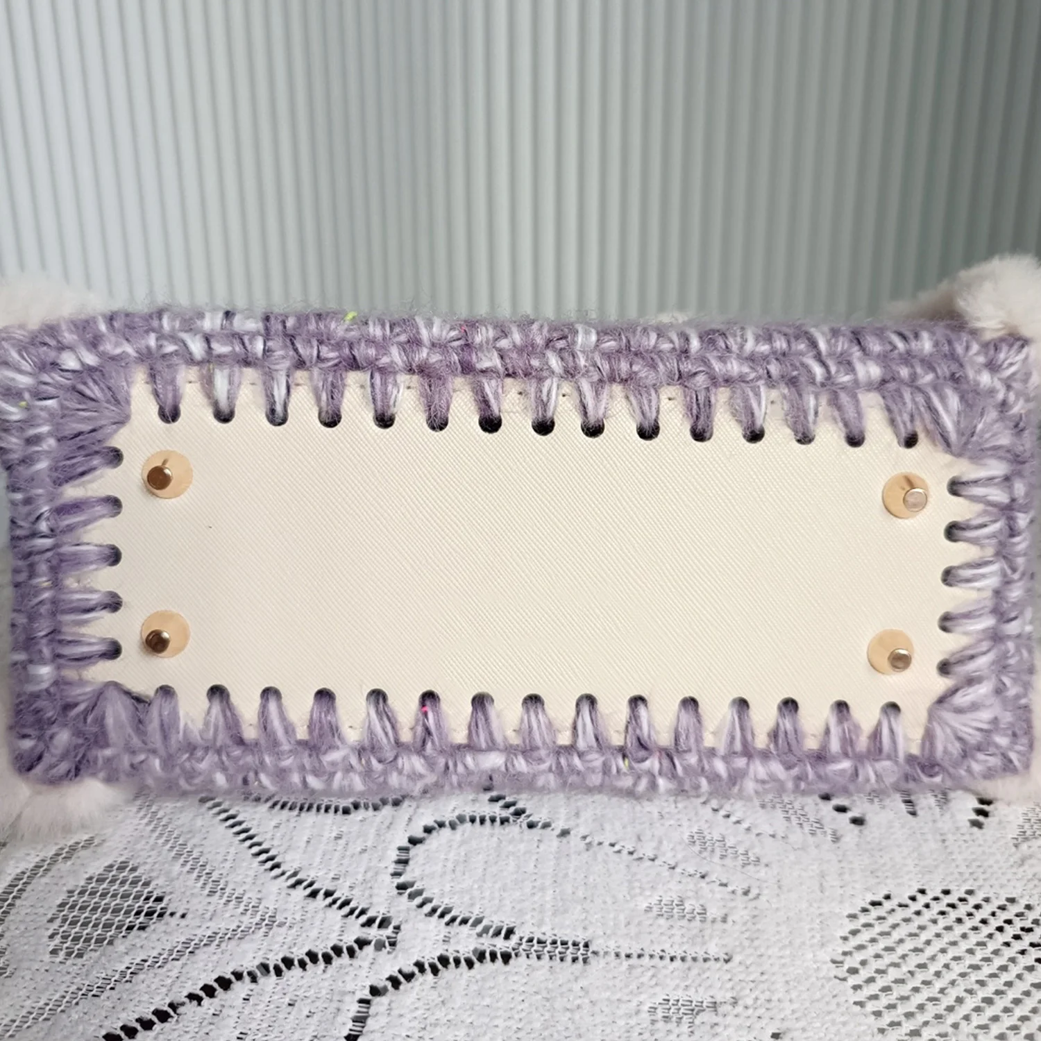 20*8CM Oval Bottom for Knitted Bag Leather Bag Accessories Handmade Bottom with Holes DIY Crochet handcraft Bottom PU Bag Base