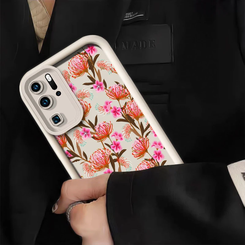 Funda de teléfono con protección de lente de cámara para Huawei Nova Y90 Y 90 7 Pro 5i Y70 Plus 10 9 SE, funda de silicona a prueba de golpes con patrón de flores