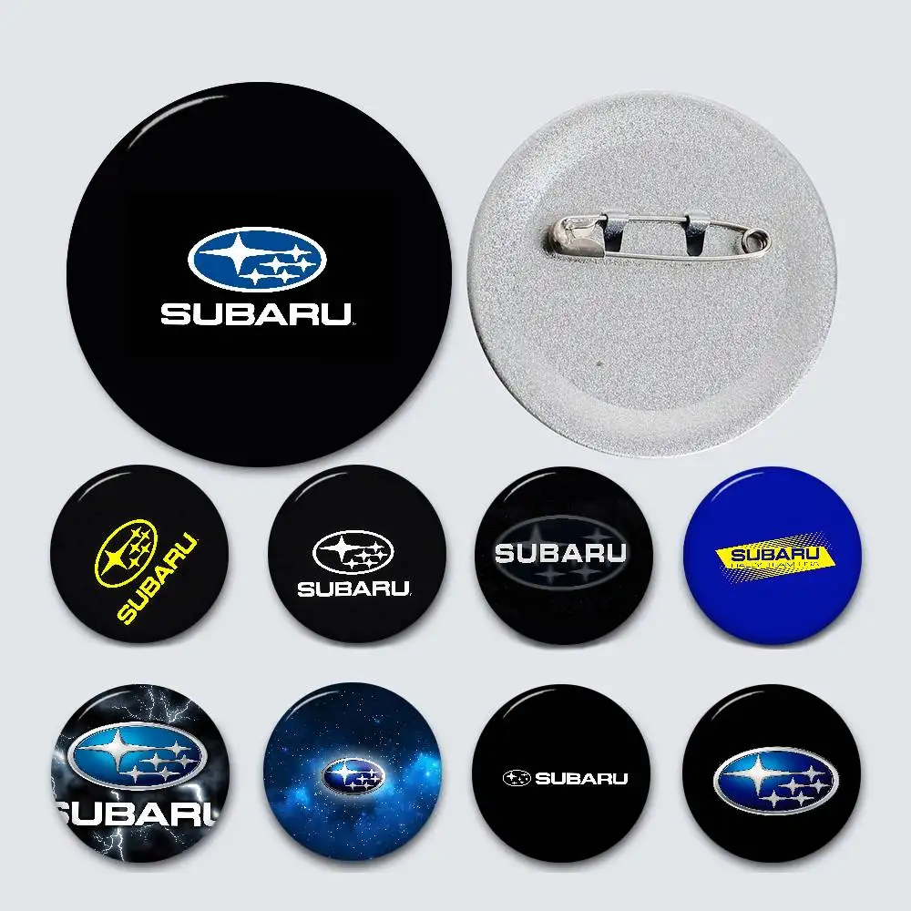 3D Racing S-Subaru Car Logo Printed Creative Tinplate Soft Button Pins Animal Icon Brooch Lapel Backpack Badge Accessories Pin