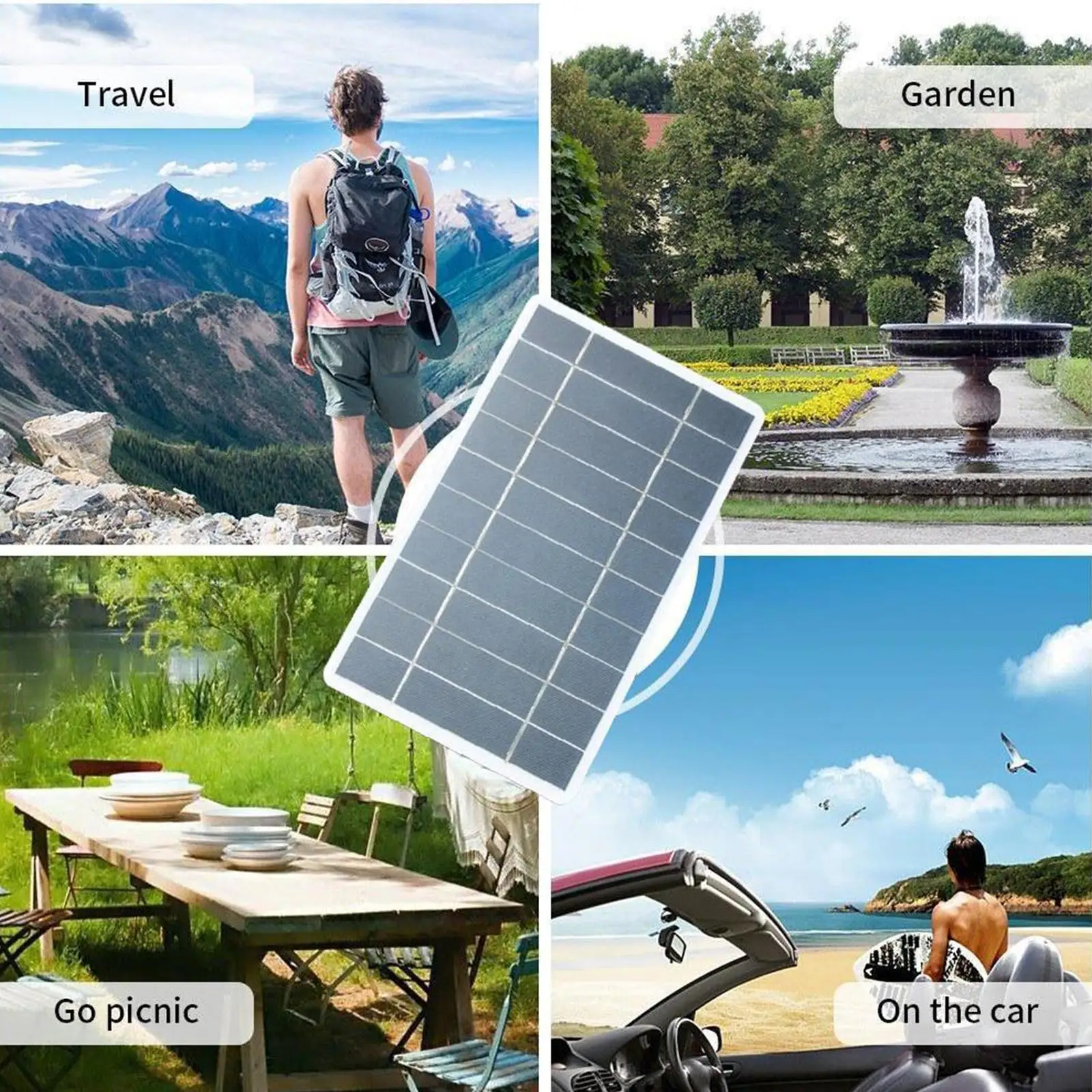 Usb Solar Charger Panel Portable Outdoor Phone Charging Panel Solar System Cell Phone Charger Camping Power Supplies