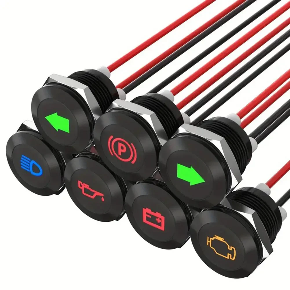 4/7pcs Waterproof LED Indicator Light 12mm LED Indicator Signal Light For Cars/Tractor/RVs/ATVs DC 12V/24V Indicator Light Parts