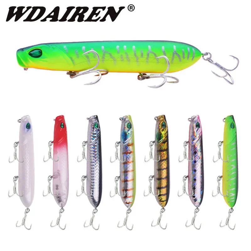 

1 Pc Topwater Fishing Lure 10cm 17.5g The Best Bass Floating Pencil Wobblers with Hooks Plastic Artificial Bait Fishing Tackle