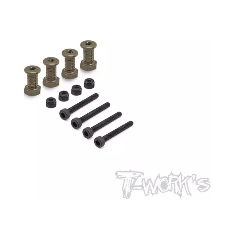 Original T work TO-240-X Hard Coated 7075-T6 Alum. Shock Standoffs ( For Xray XB8 22/21/20/19/18 ) 4pcs.Professional Rc part