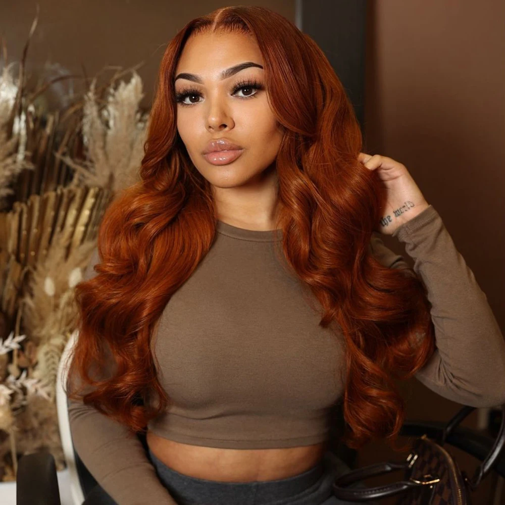 

Красновато-коричневый парик из натуральных волос с объемной волной, 13x6, прозрачный парик из натуральных волос на кружеве, 13x4, парики из натуральных волос на кружеве для женщин